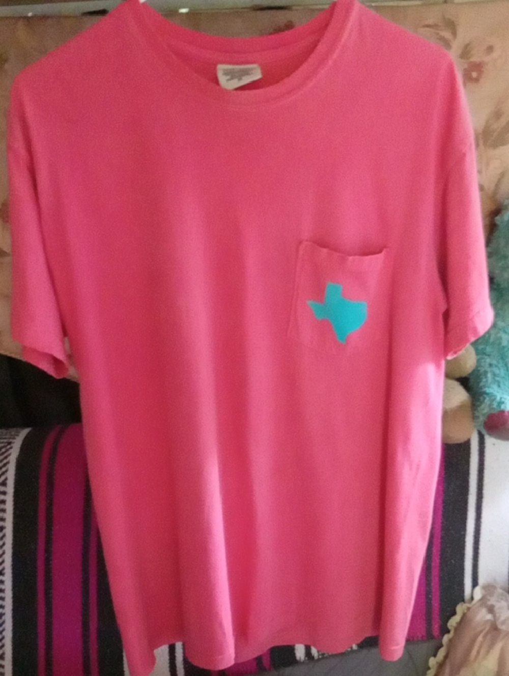 Comfort Colors Pink Crewneck Pocket Tee